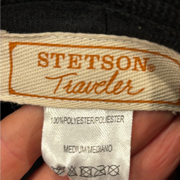 Stetson Traveler Men’s Black Fedora With Grey Piping And Logo Sz M Style #31905 - Picture 8 of 9